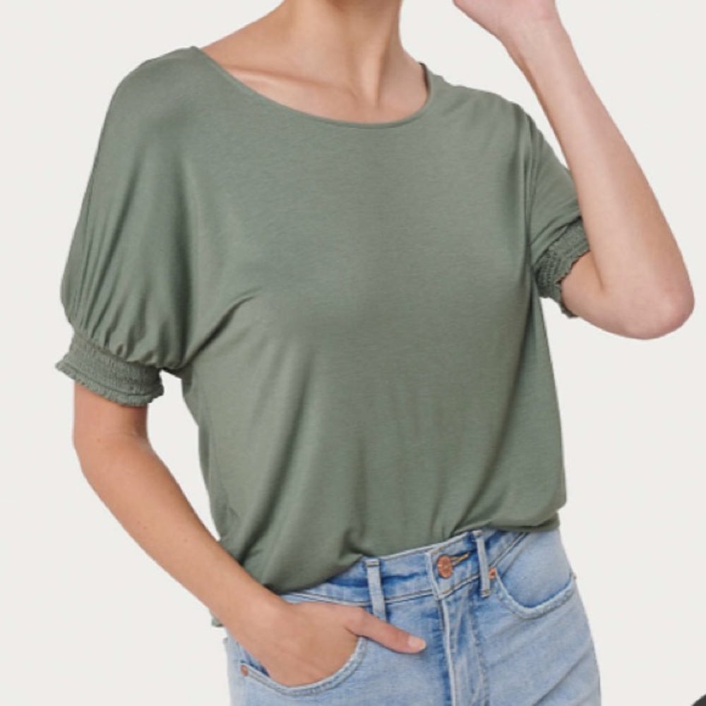 LOFT Smocked Cuff Tee